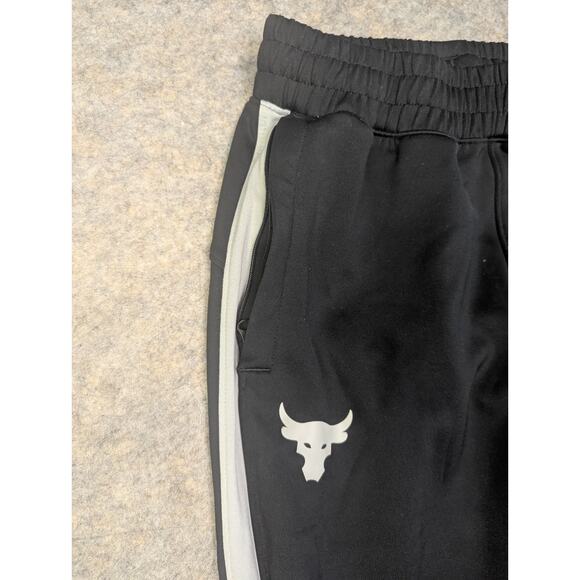 Under Armour Project Rock Mens Terry Joggers Pants Sz S Black - Picture 2 of 9